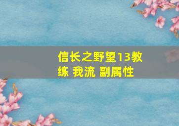 信长之野望13教练 我流 副属性